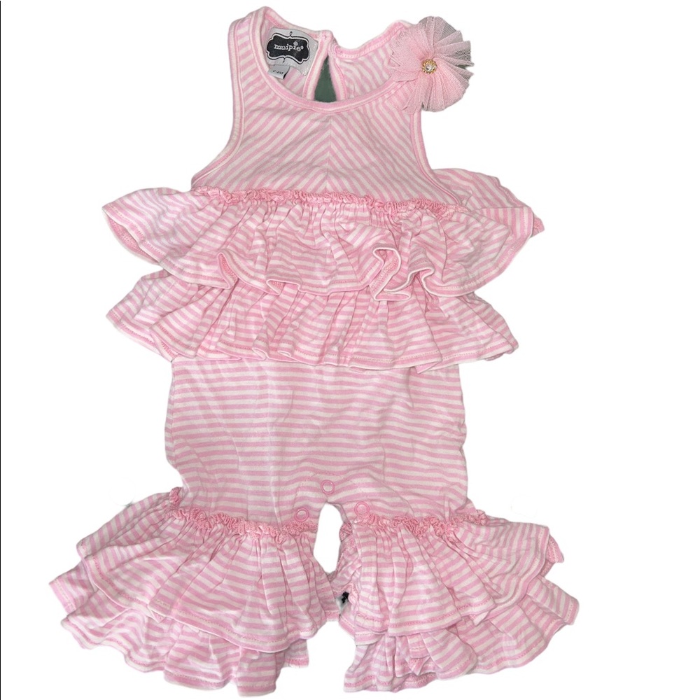 Mud pie - Pink Striped Jumpsuit
